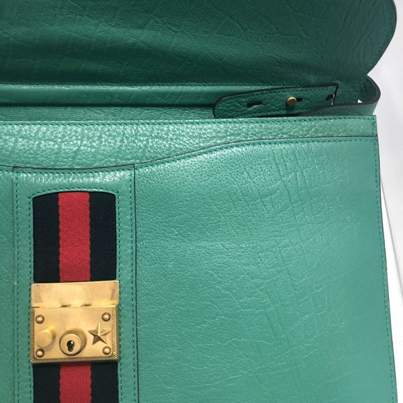 Gucci Messenger Bag with Web in Green NEW WITH DUSTBAG - Picture 7 of 16